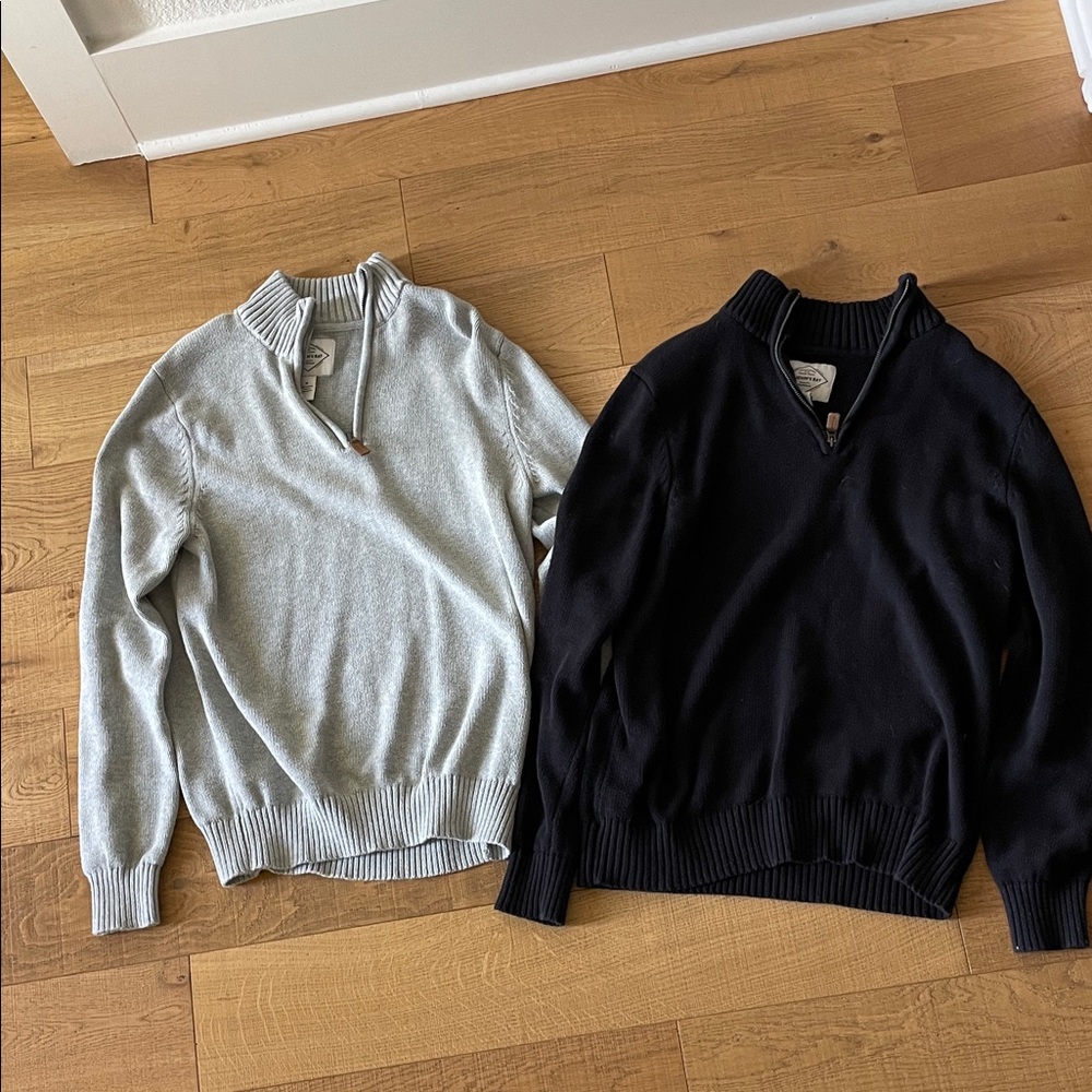 St. John's Bay Black and Gray Zip-Up Sweater Duo